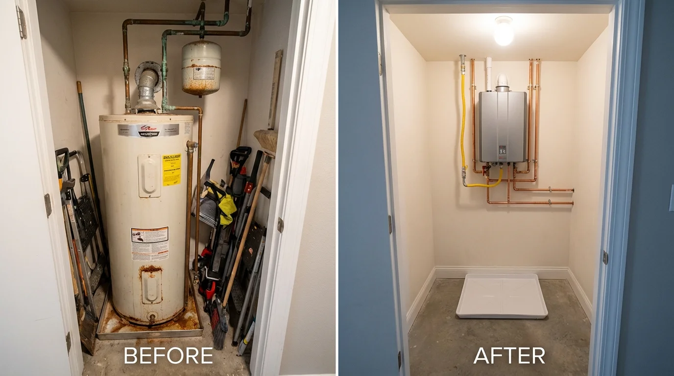 Tank water heater versus wall-mounted tankless unit comparison for Monticello, UT homeowners